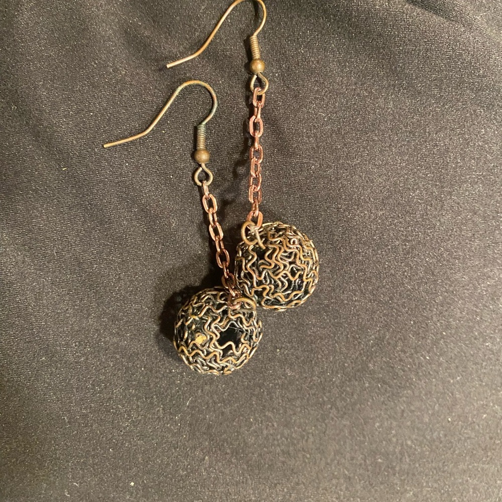 Elegant Gold and Bronze Dangle Earrings